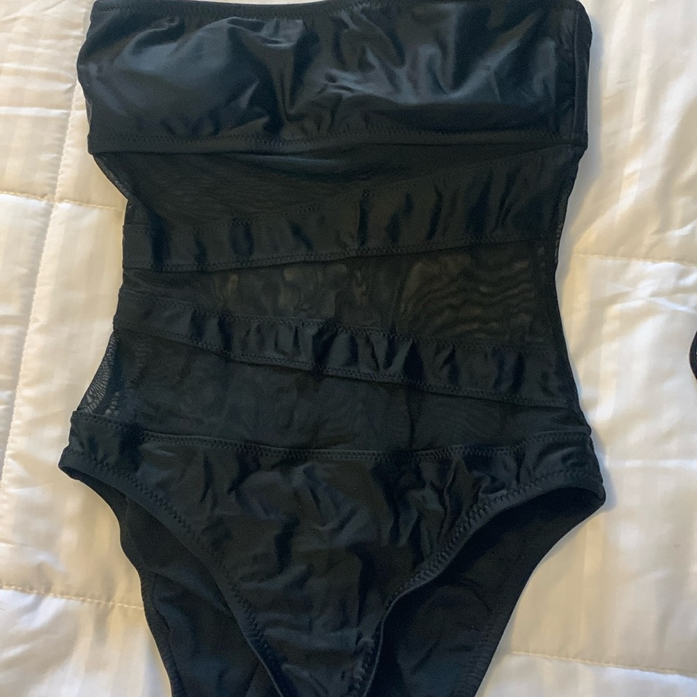 Swimsuit with mesh cutouts